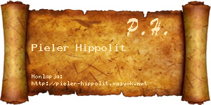 Pieler Hippolit névjegykártya